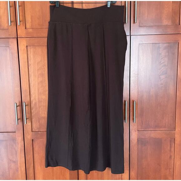 OGL Pin Tuck Pant Thermal Eco Mousse High Waist Pull On Brown Size 2XL NEW - Picture 3 of 8